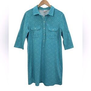 Persifor Winpenny Knit Jersey Geometric Preppy Athleisure A-line Dress Large